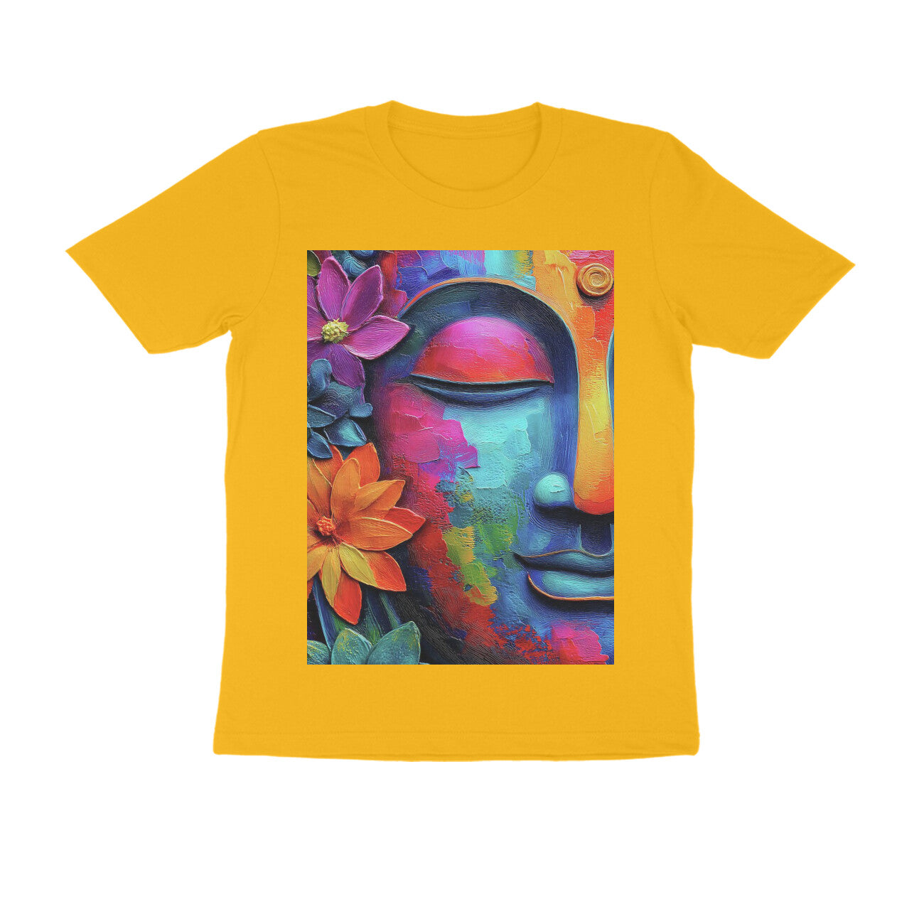 Front View - Karma — Regular Fit Tee Golden Yellow