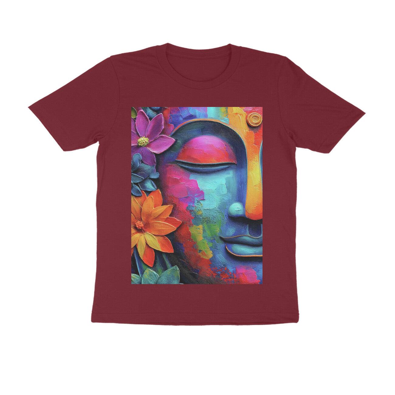 Front View - Karma — Regular Fit Tee Maroon