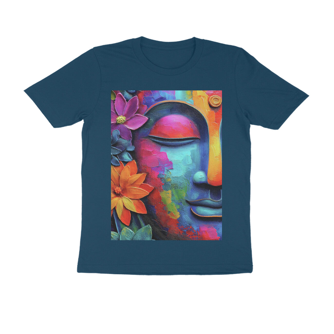 Front View - Karma — Regular Fit Tee Navy Blue