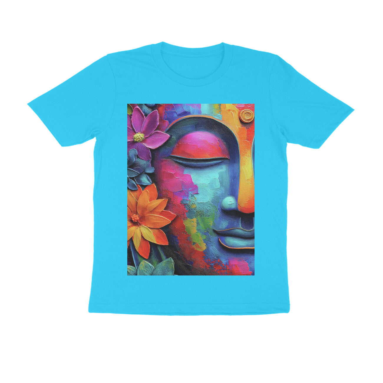 Front View - Karma — Regular Fit Tee Sky Blue