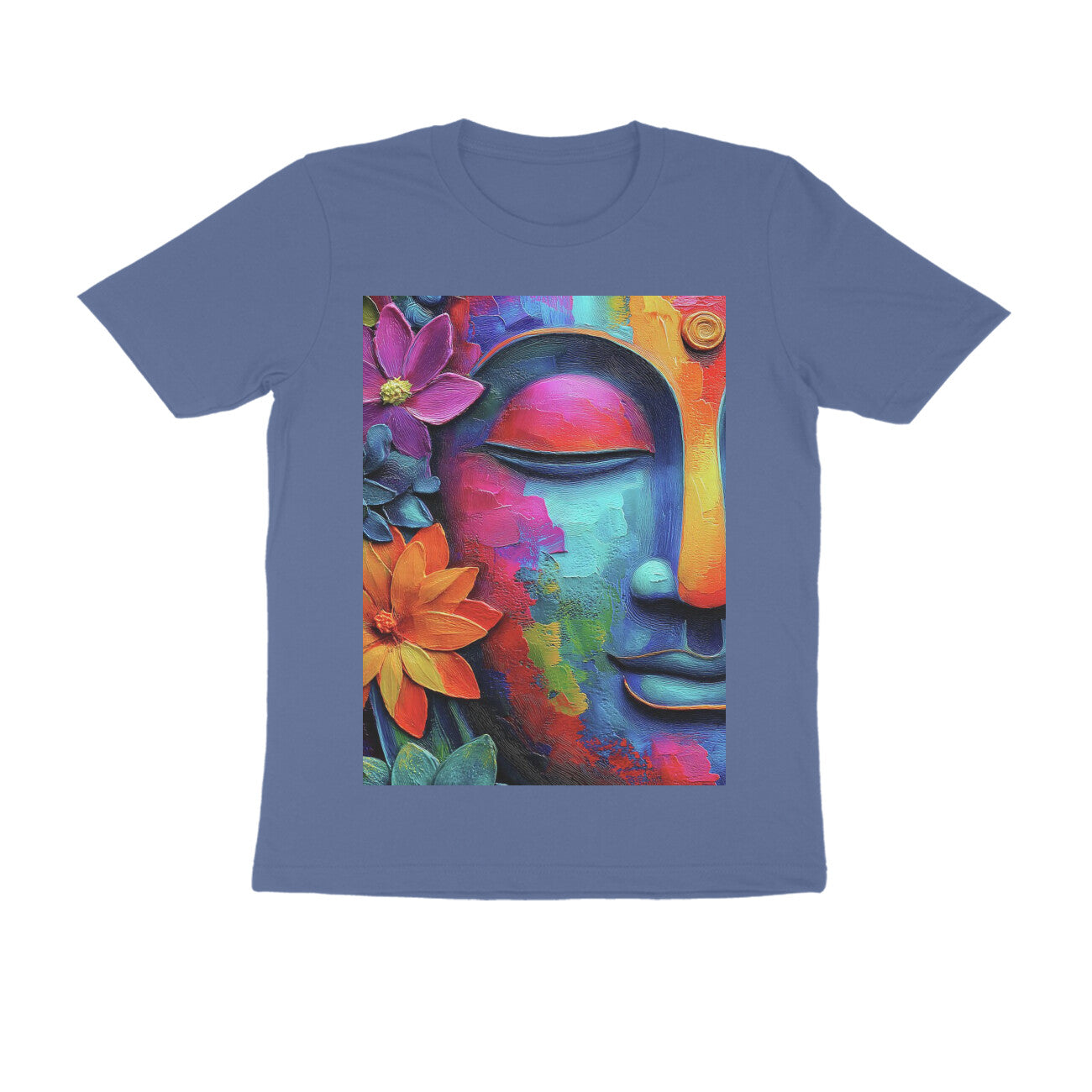 Front View - Karma — Regular Fit Tee Smoke Blue