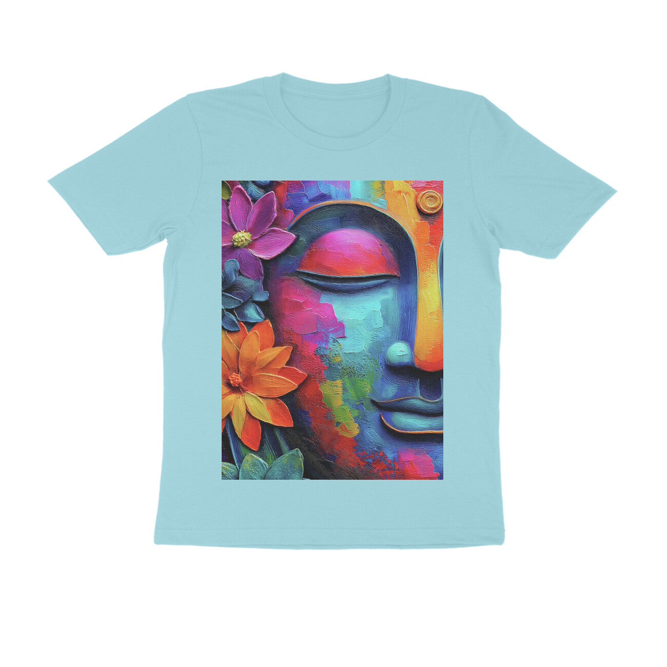 Front View - Karma — Regular Fit Tee Surf Blue