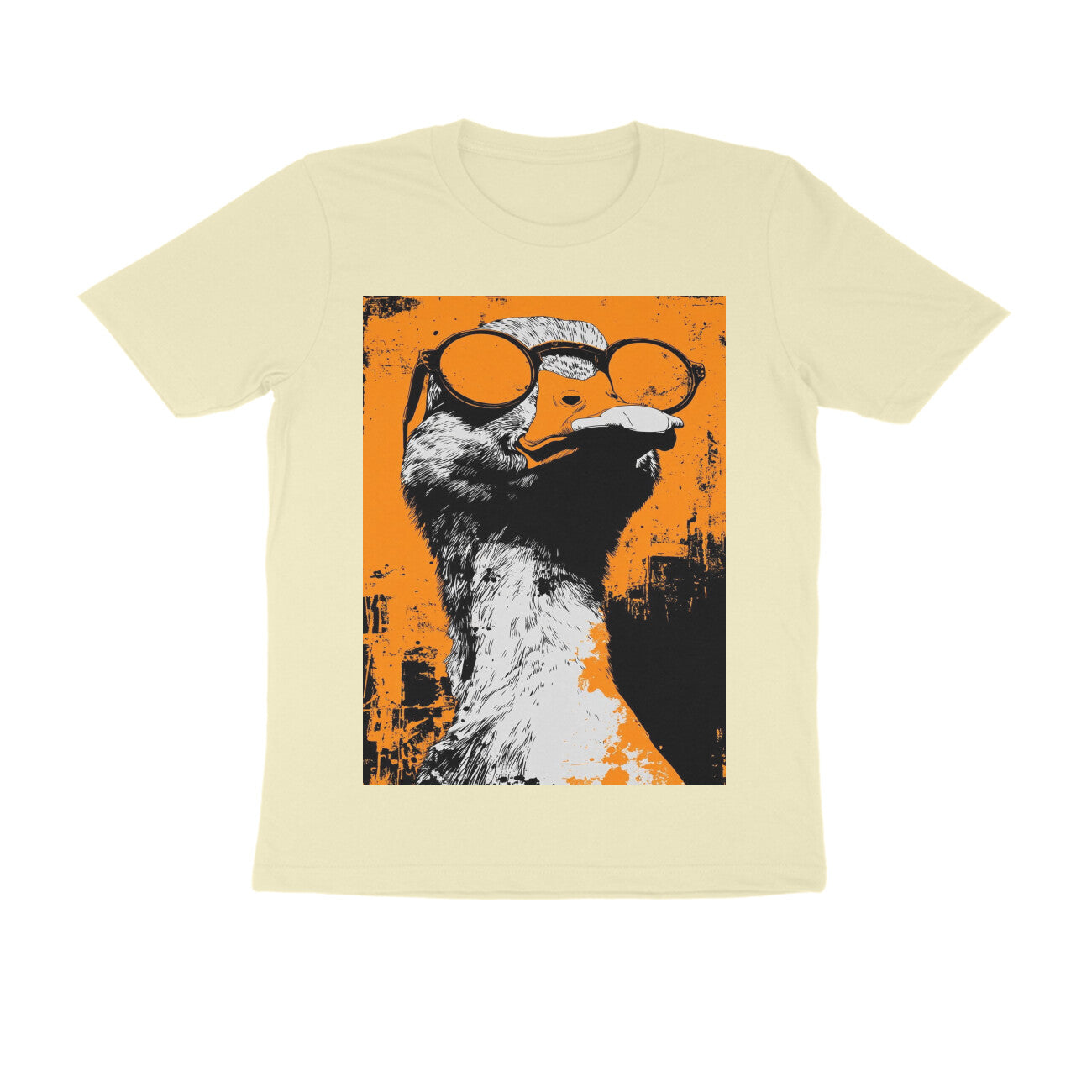 Front View - Quack — Regular Fit Tee Almond