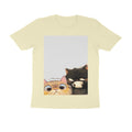 Front View - Feline Friends — Regular Fit Tee Almond