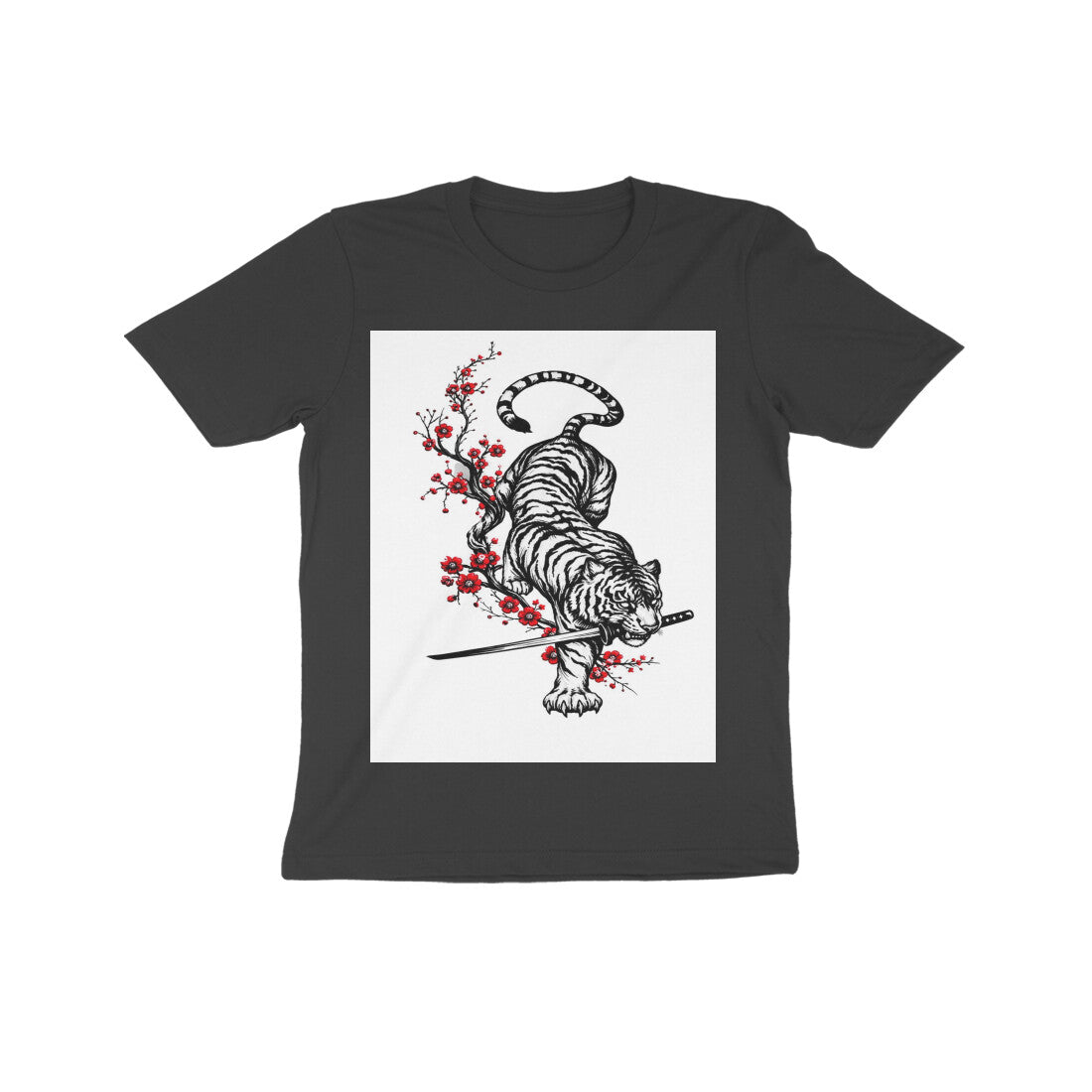 Front View - Bushido Bengal — Kids Tee Black
