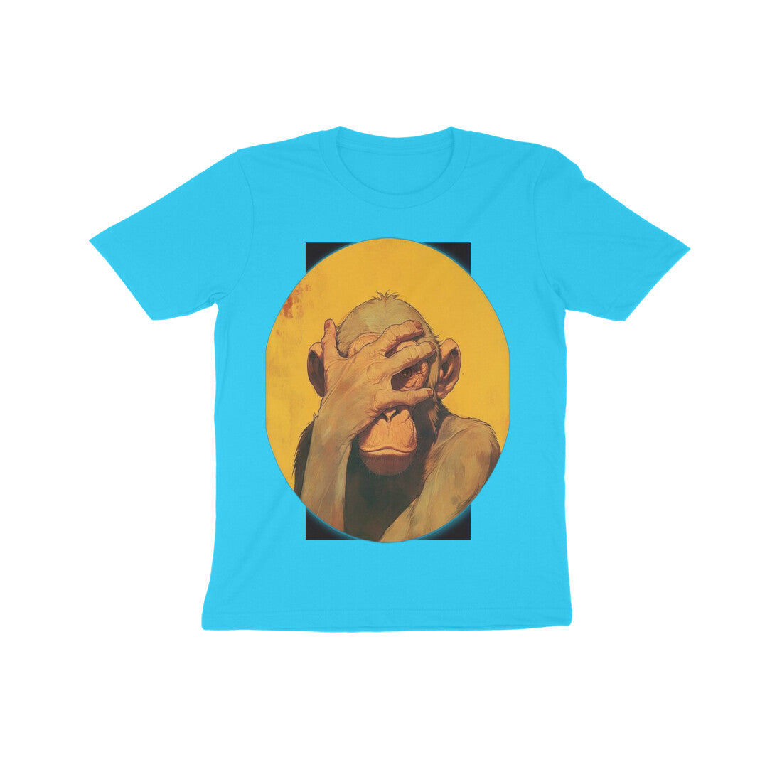 Front View - Vaanar Peek — Kids Tee Sky Blue