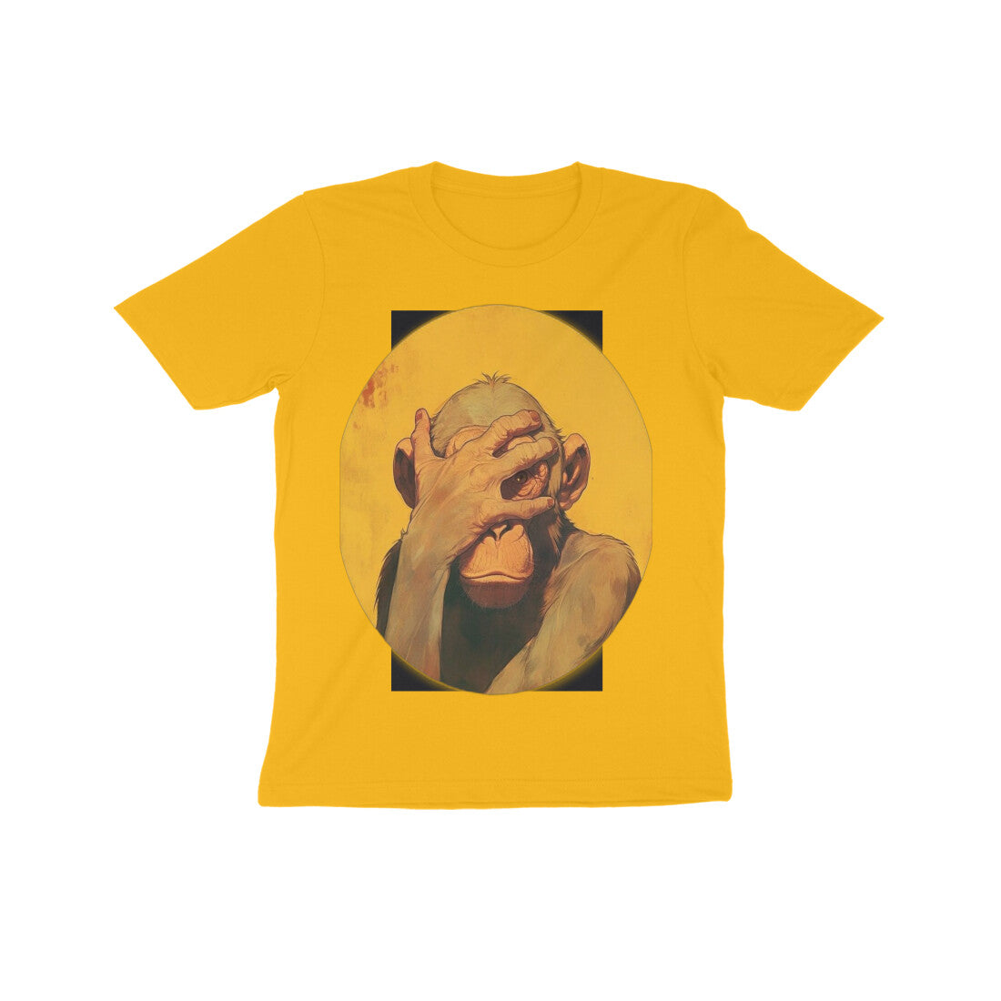 Front View - Vaanar Peek — Kids Tee Golden Yellow