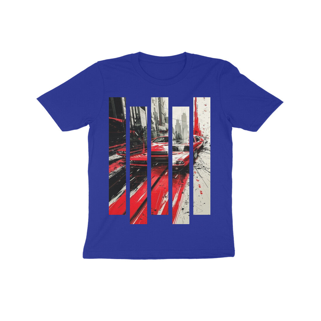 Front View - Crimson Velocity — Kids Tee Royal Blue