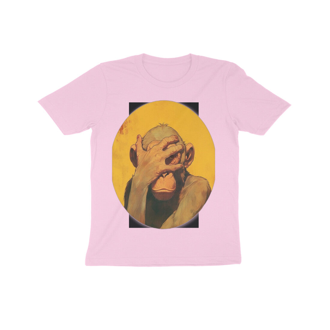 Front View - Vaanar Peek — Kids Tee Light Pink