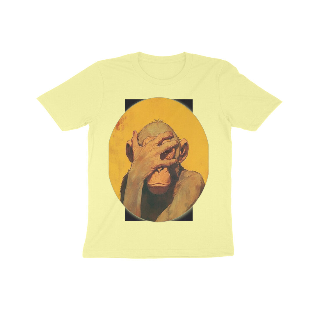 Front View - Vaanar Peek — Kids Tee Butter Yellow