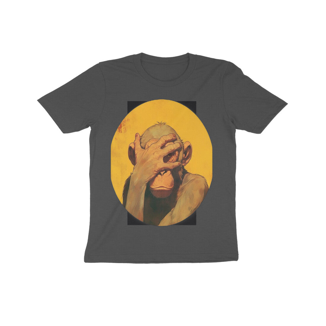 Front View - Vaanar Peek — Kids Tee Charcoal Grey