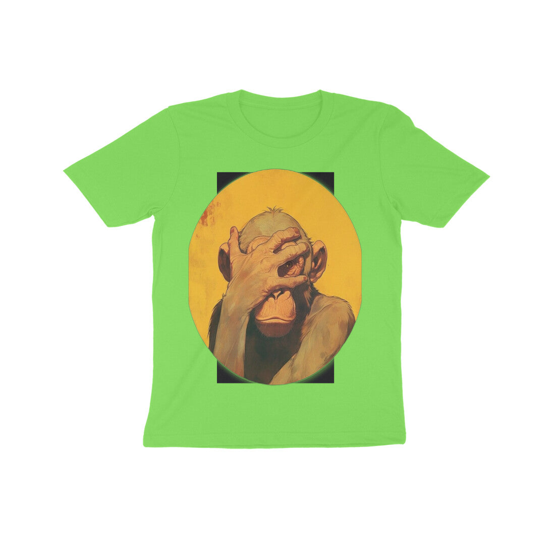 Front View - Vaanar Peek — Kids Tee Liril Green
