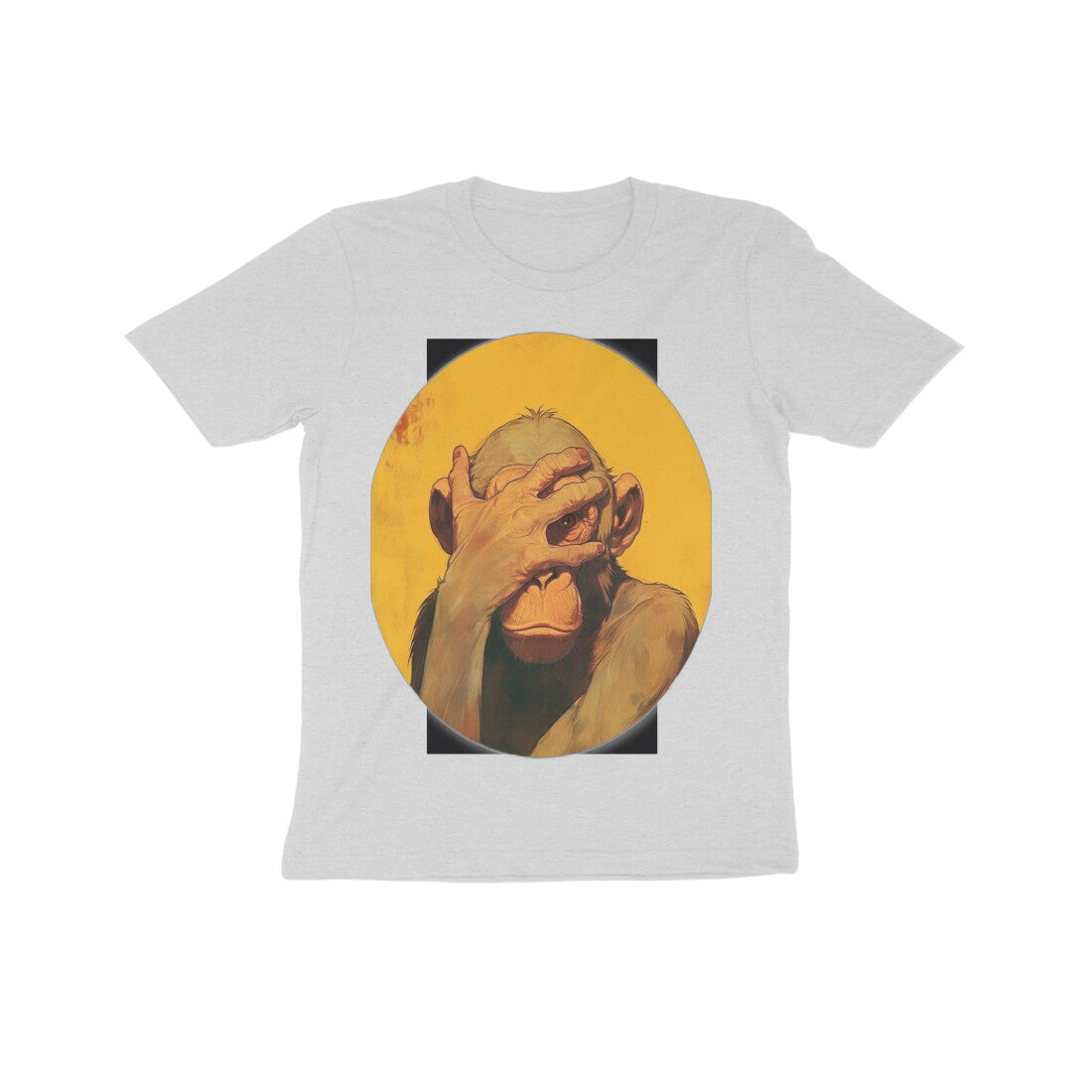 Front View - Vaanar Peek — Kids Tee Melange Grey