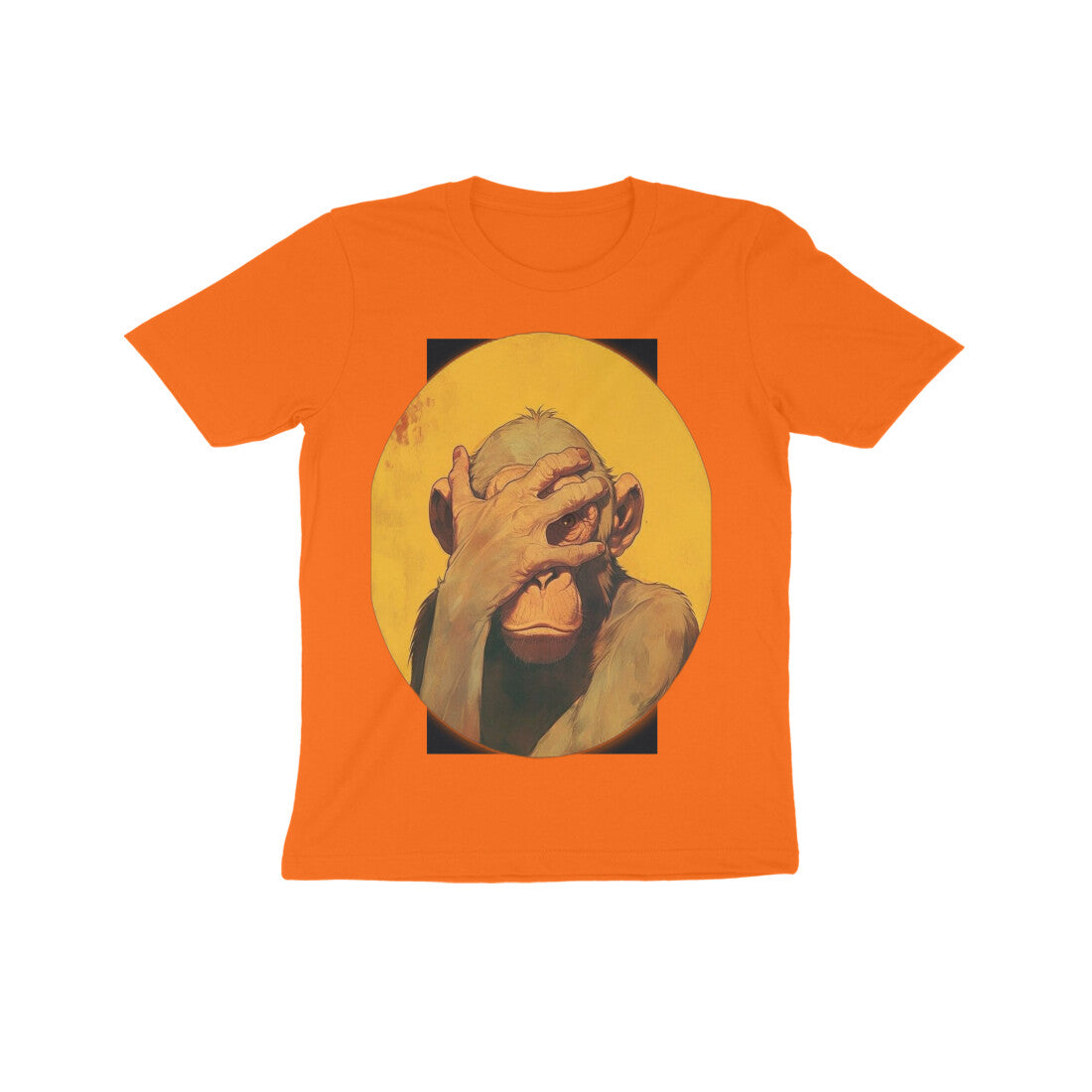 Front View - Vaanar Peek — Kids Tee Orange